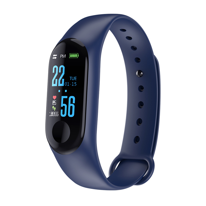 M3 Smart Wristbands Digital Watch Bracelet for Child Women with Heart Rate Monitoring Running Pedometer Colour Counter Health Sport Tracker Wristband