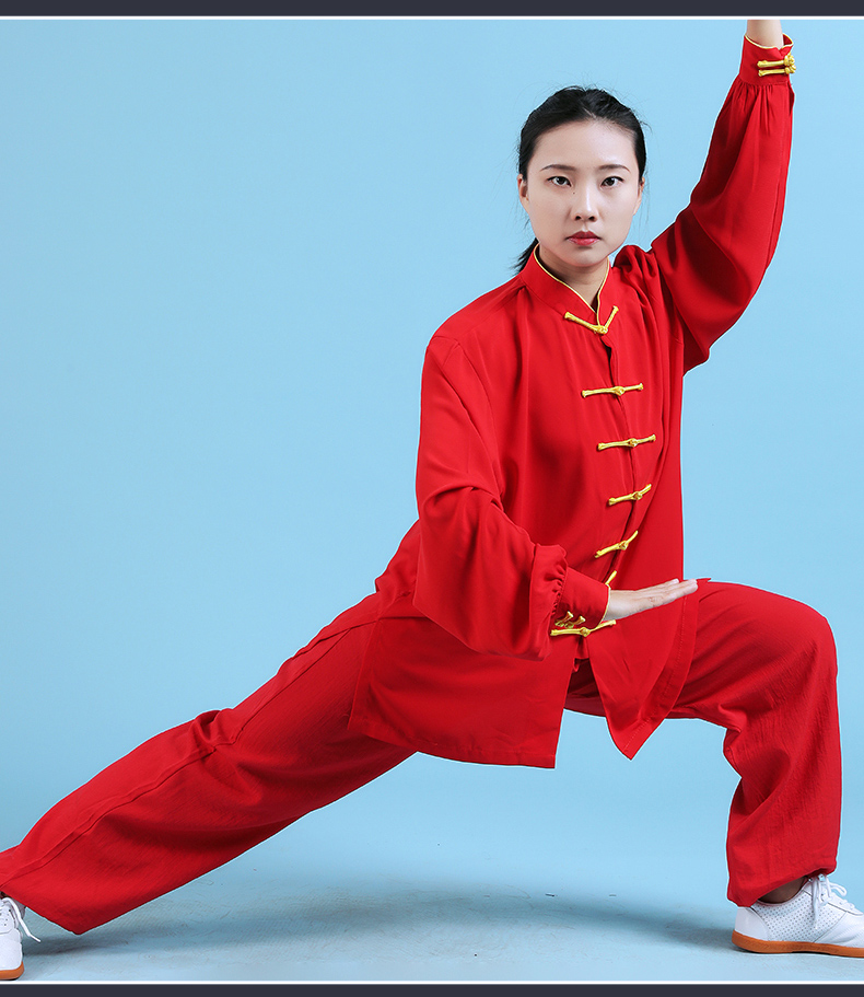 Men's Tracksuits Cotton Silk Taiji Clothes Women Spring Autumn Kungfu Uniform Men Martial Arts Practice Taichi Performance Coat Pants