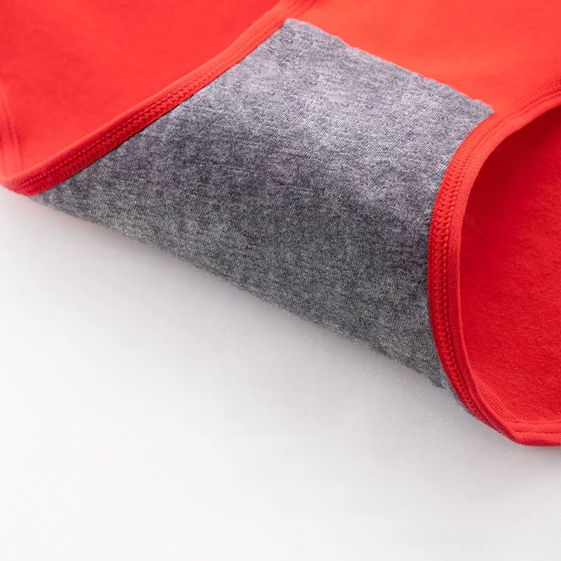 High Waist 4Pcs/Set Women's Panties Breathable Cotton Luck Red Underpants Underwear Girls Seamless Briefs Sexy Female Lingerie 220511