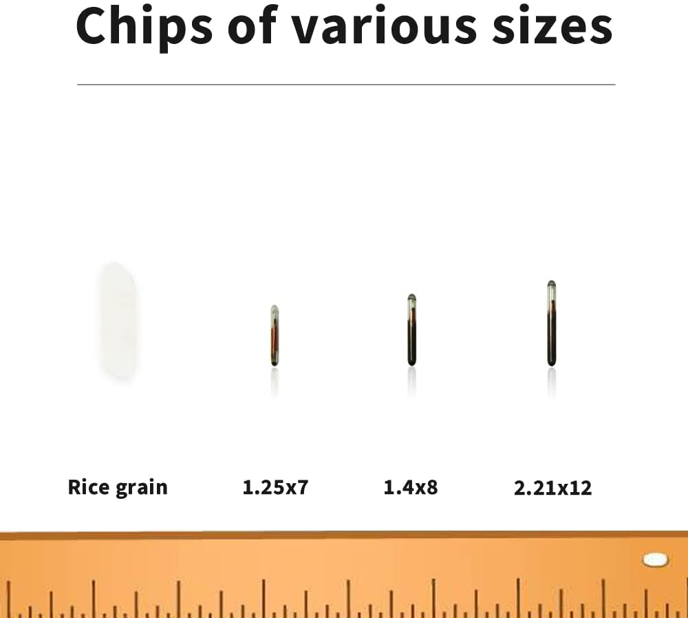 5 Pack Pet ID Microchip 134.2kHz ISO11784/ISO11784/FDX-B Animal RFID Tags 15 Bit RFID chip Dog Cat Pig 1.25 X 7mm