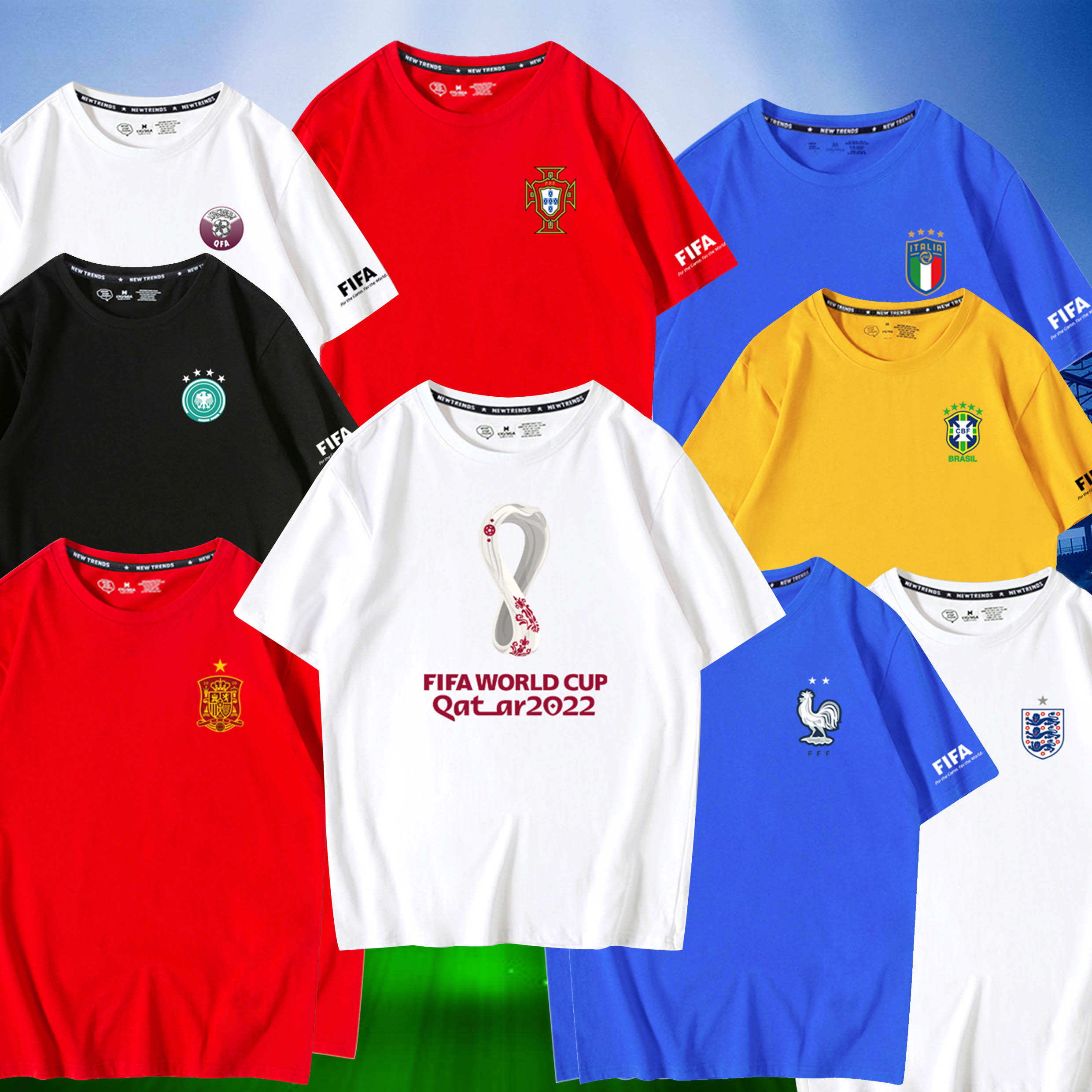 fashion designer 2022 Qatar World Cup T shirt short sleeve solid color Tee men's theme fans' commemorative football team clothes Argentina Uruguay Mexico Denmark, White denmark
fashion designer 2022 Qatar World Cup T shirt short sleeve solid color Tee men's theme fans' commemorative football team clothes Argentina Uruguay Mexico Denmark, White denmark