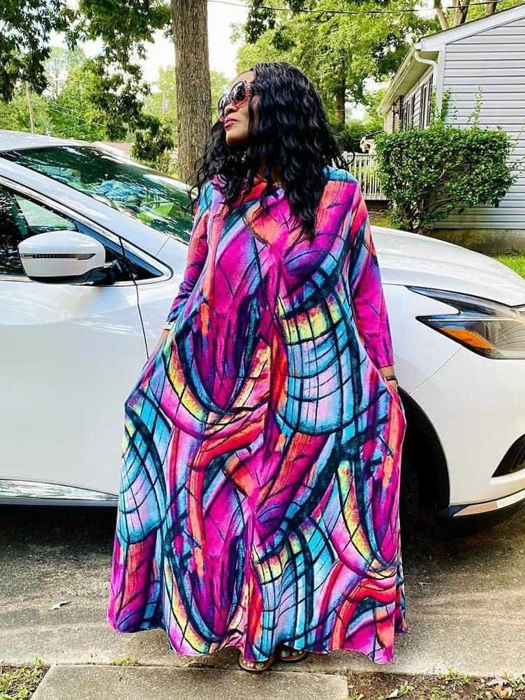 Plus Size Dresses 5XLWomen Digital Print Loose Dress Long Sleeve O Neck Large Swing For Casual Going Out Wear With Pockets
Plus Size Dresses 5XLWomen Digital Print Loose Dress Long Sleeve O Neck Large Swing For Casual Going Out Wear With Pockets