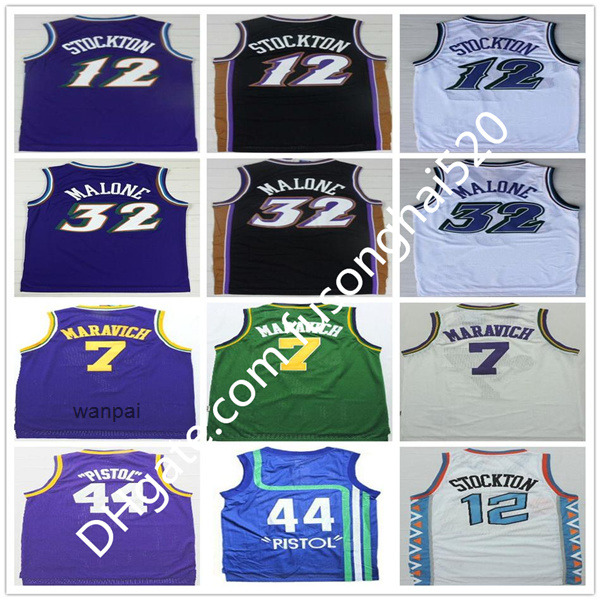 1996 Cheap #7 Pete Maravich Jersey Purple 12 John Stockton White 32 Karl Malone Black Blue 44 Pistol Pete Maravich Retro Basketball Jersey
1996 Cheap #7 Pete Maravich Jersey Purple 12 John Stockton White 32 Karl Malone Black Blue 44 Pistol Pete Maravich Retro Basketball Jersey