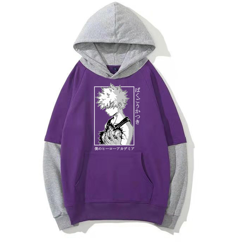 Anime My Hero Academia Graphic Long Sleeve Hoodies Funny Bakugou Katsuki Harajuku Sudadera Sweatshirts Pullover 220803