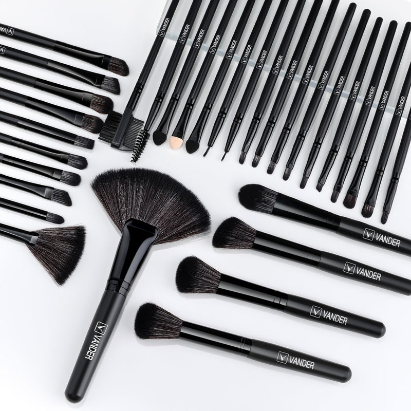 32pcs Black Makeup Brushes Natural Hair Professional Foundation Powder Eyeshadow Blush Makeup Brush Set With Case 220623