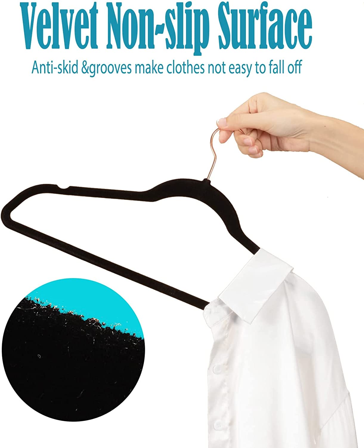 Nobemall Hangers NonSlip Velvet Hangers Ultra Thin Space Saving Coat Hanger6465863