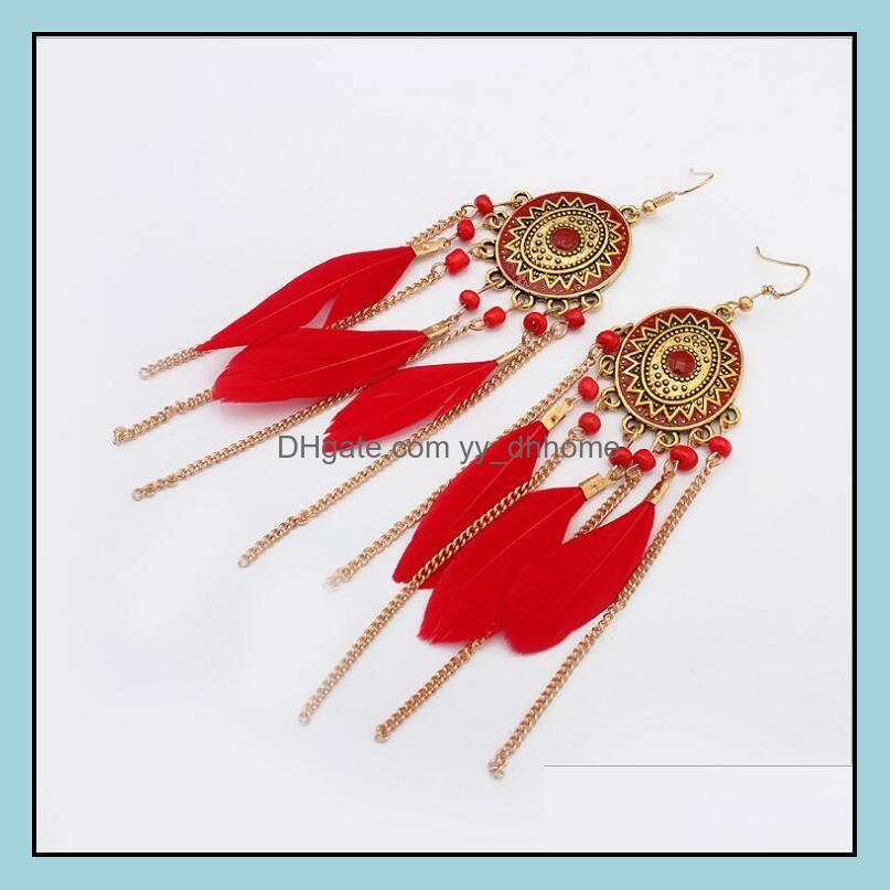 Dangle Chandelier Earrings Jewelry Feather For Women Vintage Tassel Long Bohemia Ethnic Cus Fashion Accessories Wholesale - 0787Wh Drop De
Dangle Chandelier Earrings Jewelry Feather For Women Vintage Tassel Long Bohemia Ethnic Cus Fashion Accessories Wholesale - 0787Wh Drop De