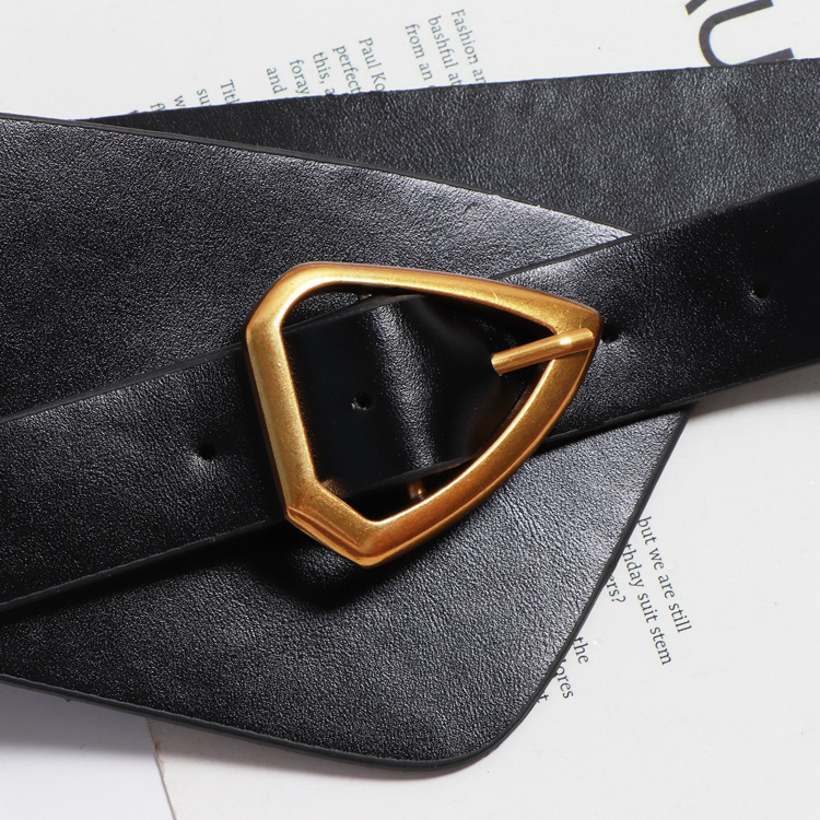 Irregular Genuine Leather Wide Multicolor Belt Personality Women New Fashion Tide All-match Spring Autumn