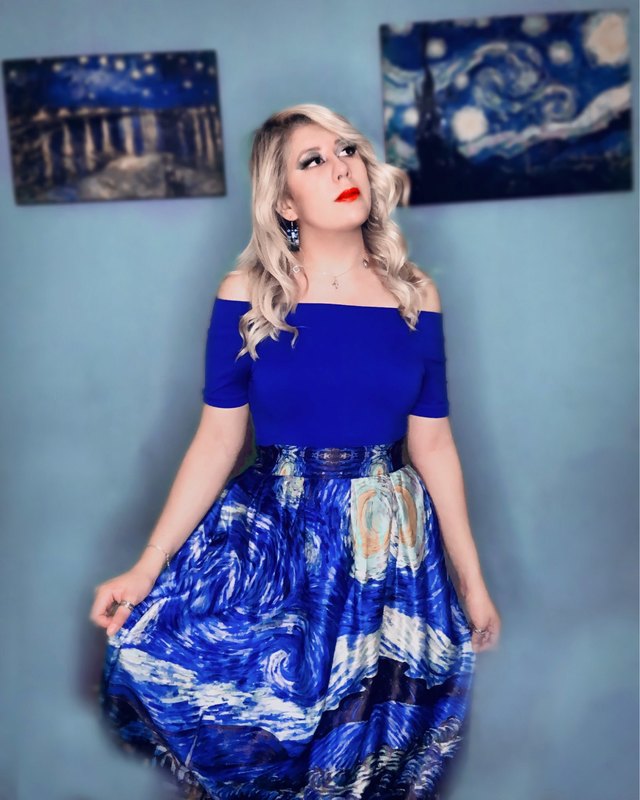 Qybian Faldas Vintage Van Gogh Print Ladies Skirts High Waist Womens Christmas Plus Size 220317