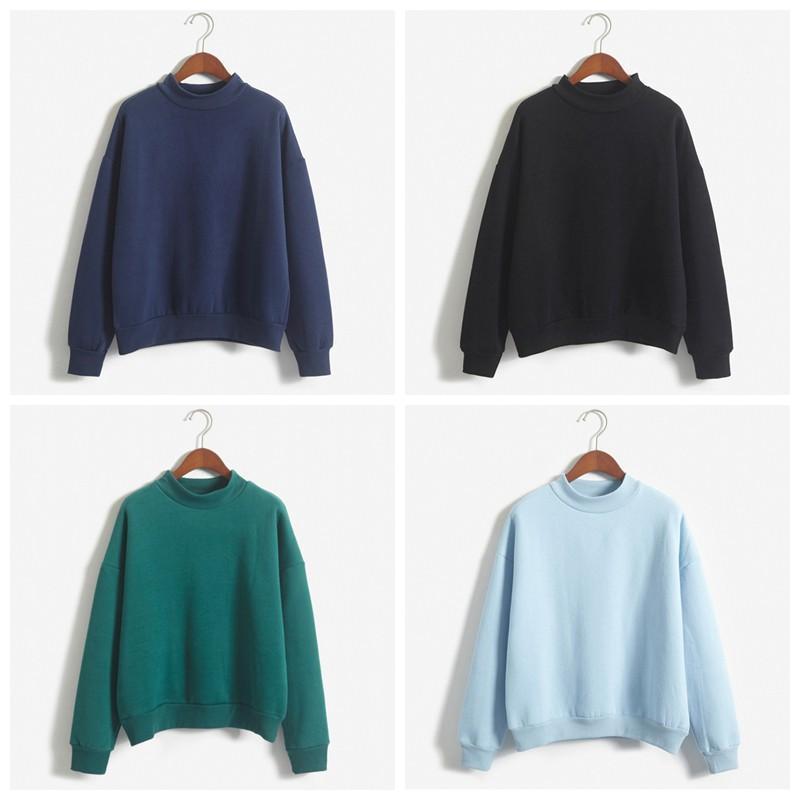 Women's Hoodies & Sweatshirts Korean Style Women's Sweatshirt Girls Stand Collar Long Sleeve Thicken Pullover Fashion Solid Color Tops Coat
Women's Hoodies & Sweatshirts Korean Style Women's Sweatshirt Girls Stand Collar Long Sleeve Thicken Pullover Fashion Solid Color Tops Coat