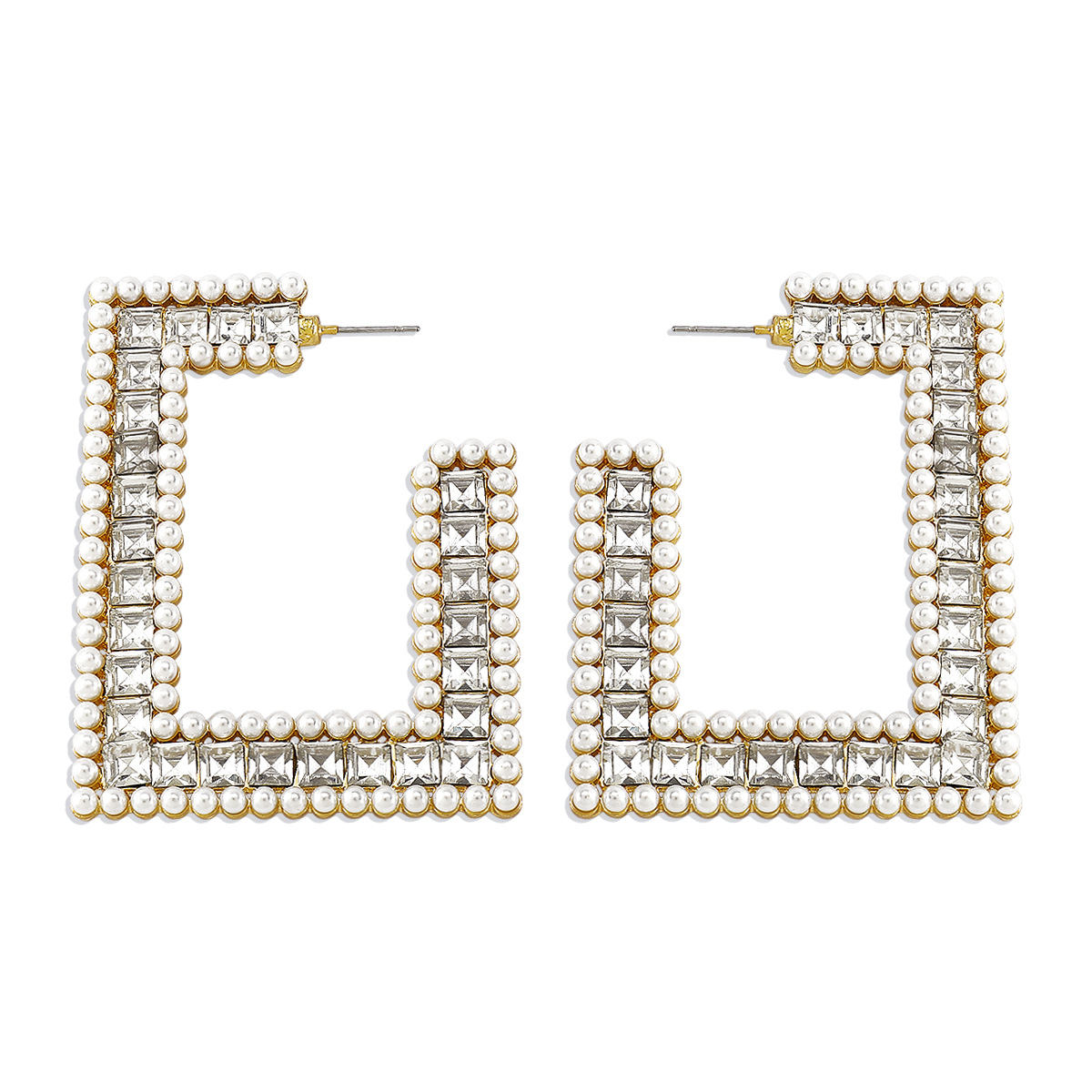 High Quality Gold Plated Geometric Earrings Pearl Rhinestone Square Hollow Dangle Earring For Women Designer Jewelry
High Quality Gold Plated Geometric Earrings Pearl Rhinestone Square Hollow Dangle Earring For Women Designer Jewelry