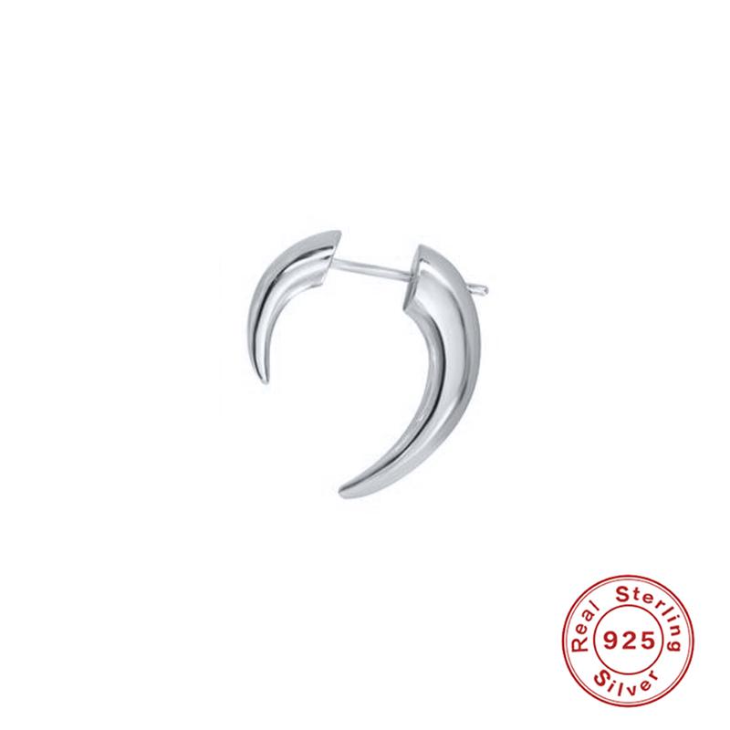Stud Aide 925 Sterling Silver Bohemian Moon Earrings For Women Tribal Style Ox Horn Crescent Ear Huggies Fine Jewelry Gift