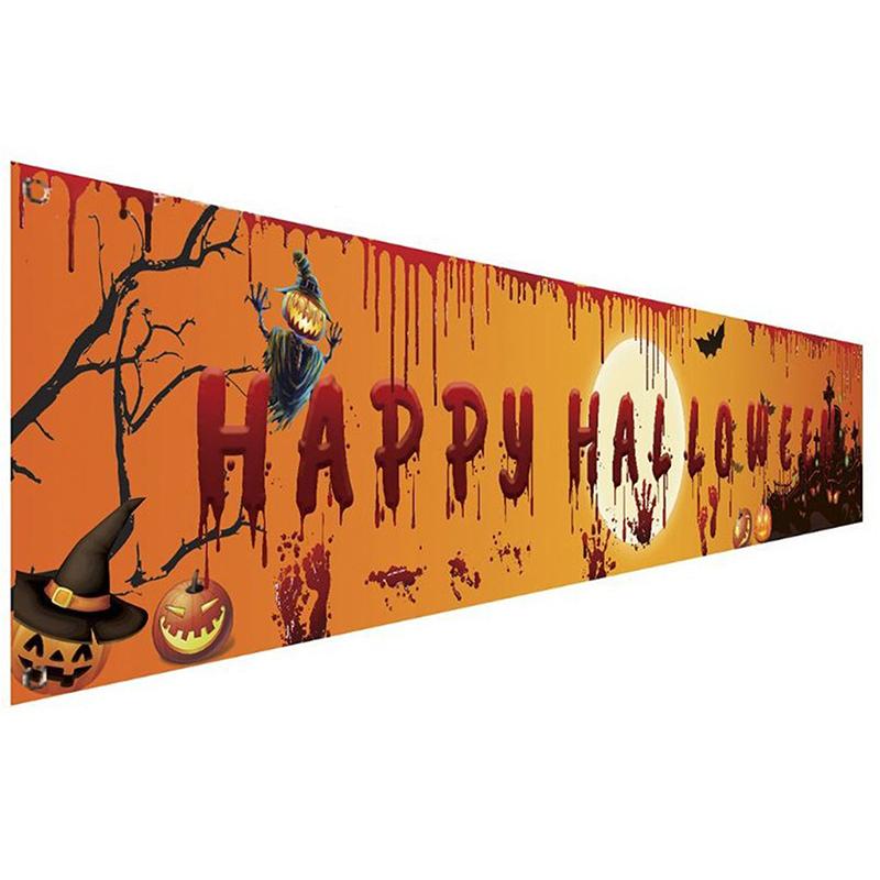 Party Decoration Outdoor Halloween Banner Pull Flag Decorations Celebrate Hanging Decor Porch Background Supplies Signs Foldable5457489