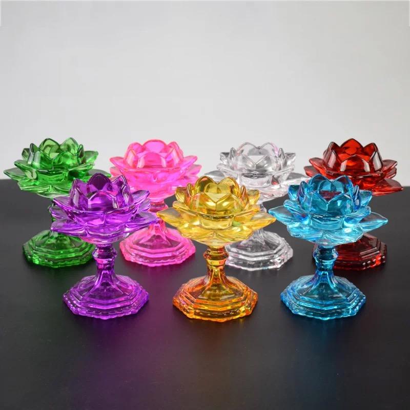 Candle Holders Multicolor Glass Lamp Holder Buddhist Tall Cup Embossed Romantic Lotus Flower Candlestick Tibetan Buddha Table Decoration
Candle Holders Multicolor Glass Lamp Holder Buddhist Tall Cup Embossed Romantic Lotus Flower Candlestick Tibetan Buddha Table Decoration