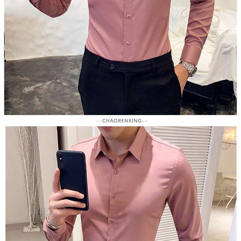 Customize men shirt long sleeve personalize A816 orange pink army green 220330