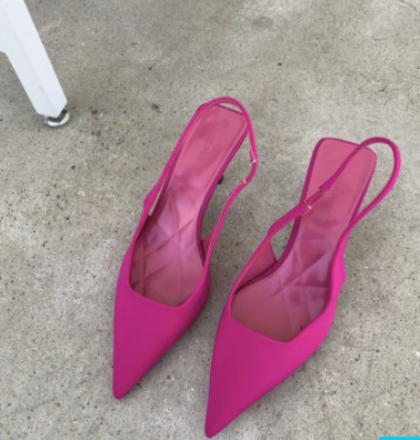 Comfort Shoes for Women Sandals Stiletto Heels Summer Suit Female Purple Large Size Girls Low Pointed Black Big