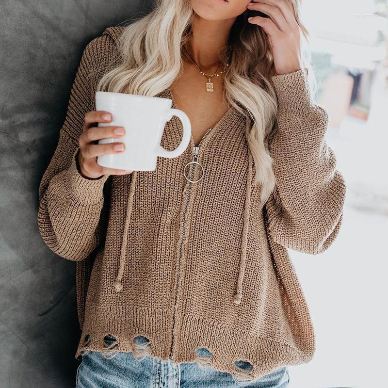 Women' Knits & Tees Autumn And Winter European American Fashion Solid Color Hooded Zipper Irregular Loose Sweater Women' TrendWomen, Black
Women' Knits & Tees Autumn And Winter European American Fashion Solid Color Hooded Zipper Irregular Loose Sweater Women' TrendWomen, Black