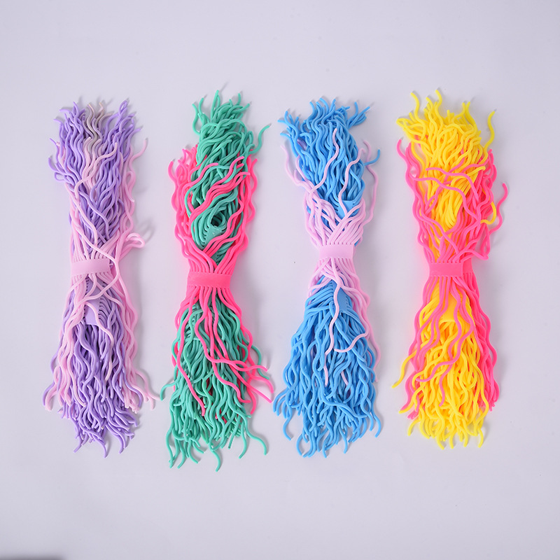 Fidget Toys New Hot Selling TPR Soft Glue Decompression Vent Decompression Noodles Elastic Pull Rope Spaghetti Factory Direct Sales