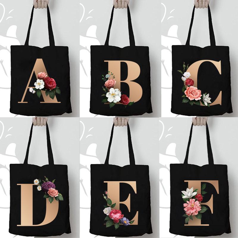 Evening Bags Alphabet Flowers Printed Shoulder For Female Shopping Totes Fashion Travel Handbags Eco Reusable Casual Shopper Canvas BagEveni, G3037-tbbk-m
Evening Bags Alphabet Flowers Printed Shoulder For Female Shopping Totes Fashion Travel Handbags Eco Reusable Casual Shopper Canvas BagEveni, G3037-tbbk-m