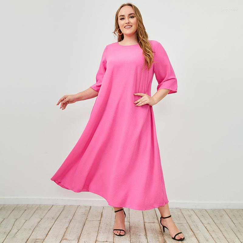 Plus Size Dresses Loose Oversized Dress Women Summer O Neck Half Sleeve Pink Casual Maxi Big Clothing Jasp22
Plus Size Dresses Loose Oversized Dress Women Summer O Neck Half Sleeve Pink Casual Maxi Big Clothing Jasp22