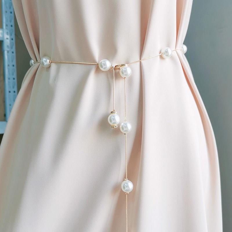 Belts Fashion Elegant Ladies Pearl Waist Chain Adjustable Metal Dress Decorative For Women Luxury Designer Brand, Silver
Belts Fashion Elegant Ladies Pearl Waist Chain Adjustable Metal Dress Decorative For Women Luxury Designer Brand, Silver