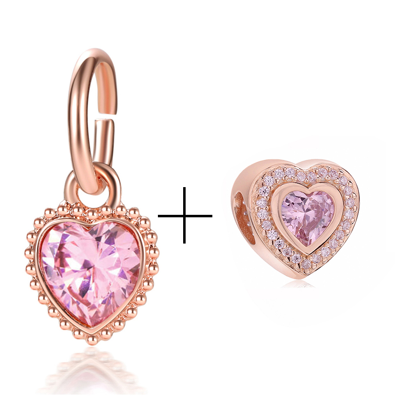 New Popular 925 Sterling Silver Rose Gold Crystal Charm Diy New Crown Beads For S925 Snake Bracelet Necklace Pendant Jewelry Making