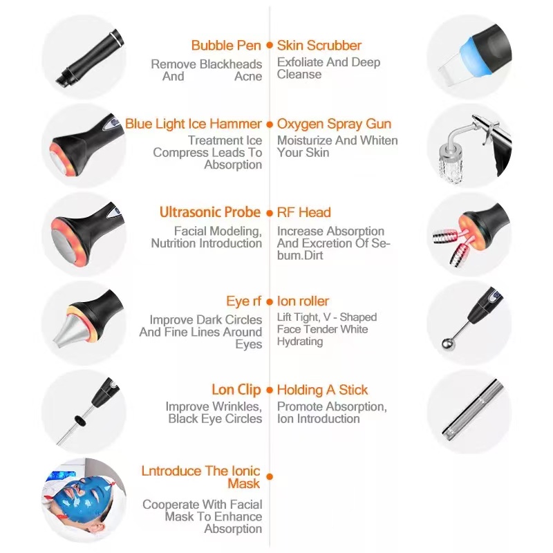 Blackhead removal face lifting acne treatment RF Microdermabrasion beauty device facial skin rejuvenation moisturizing winkles remove anti aging equip