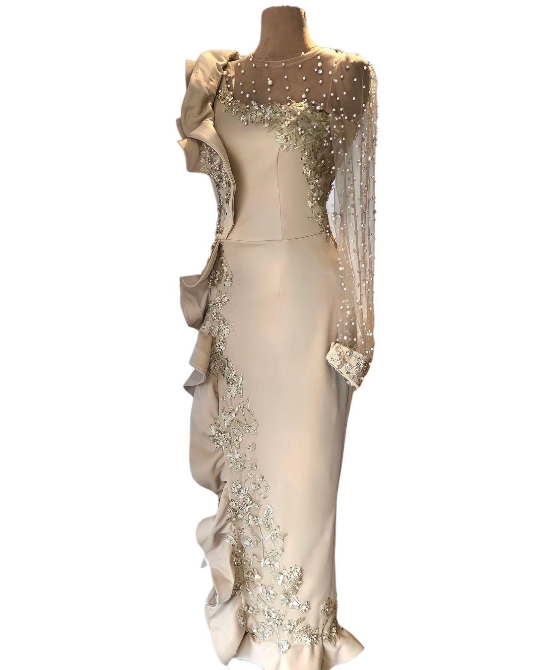 2022 Plus Size Arabic Aso Ebi Champagne Mermaid Sexy Prom Dresses Lace Beaded Evening Formal Party Second Reception Birthday Engagement Gowns Dress