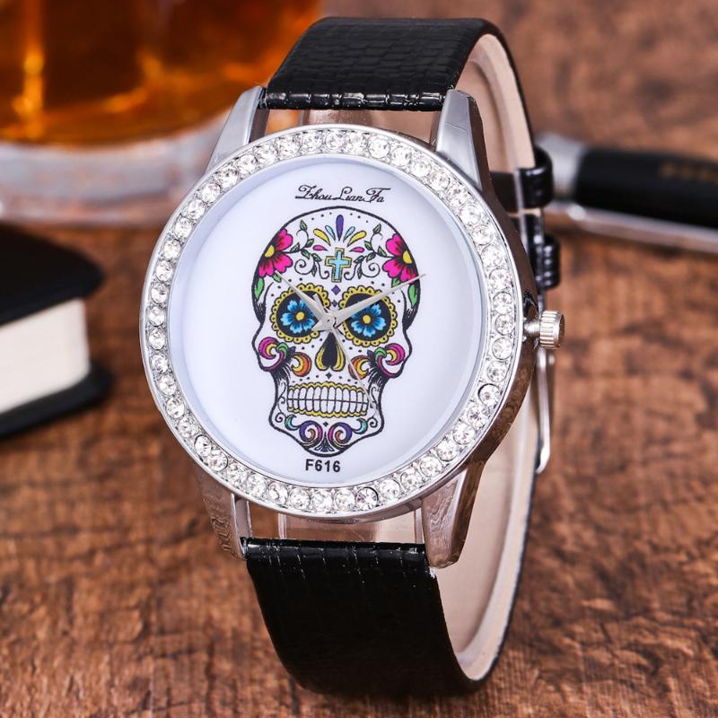 Wristwatches Skull Pattern Women Watch Mexican Catrina Flowers Cross Pu Leather Wristwatch Girl Vintage Fashion Casual Geneva Style Reloj, Brown
Wristwatches Skull Pattern Women Watch Mexican Catrina Flowers Cross Pu Leather Wristwatch Girl Vintage Fashion Casual Geneva Style Reloj, Brown