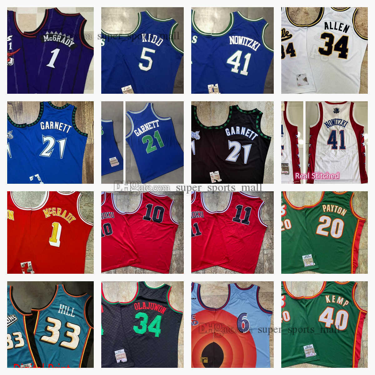 Authentic Stitched Retro Mitchell&Ness Basketball Jerseys 21 Kevin 34 Hakeem Garnett Olajuwon 1 Tracy 41 Dirk McGrady Ray 34 Allen 40 Shaw 20 Gary Kemp Payton Jersey, As picture
Authentic Stitched Retro Mitchell&Ness Basketball Jerseys 21 Kevin 34 Hakeem Garnett Olajuwon 1 Tracy 41 Dirk McGrady Ray 34 Allen 40 Shaw 20 Gary Kemp Payton Jersey, As picture