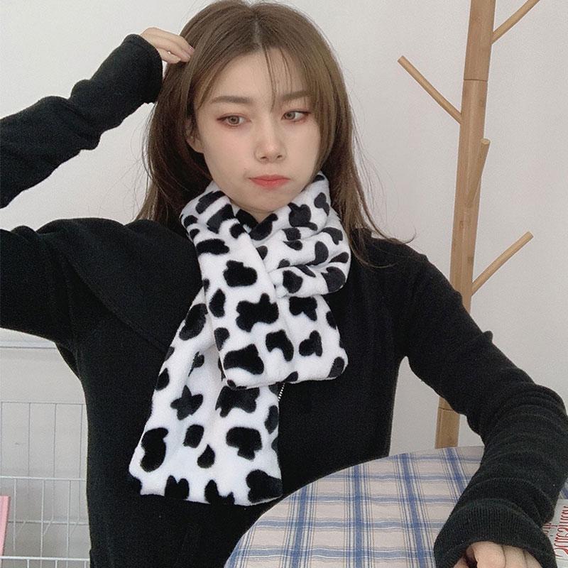 Scarves Black White Cow Spots Print Scarf Soft Thicken Plush Furry Cross Winter Warm Shawl Wraps Lady Foulard Neck ScarvesScarves 
Scarves Black White Cow Spots Print Scarf Soft Thicken Plush Furry Cross Winter Warm Shawl Wraps Lady Foulard Neck ScarvesScarves