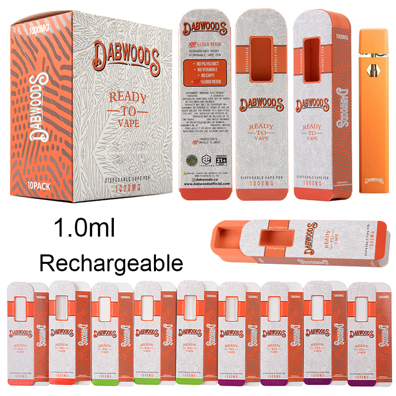 Dabwoods 1.0ml Rechargeable Disposable E cigarettes Starter Kits Vape Pens 280mah Battery Vapes Pods Empty Device Pod
Dabwoods 1.0ml Rechargeable Disposable E cigarettes Starter Kits Vape Pens 280mah Battery Vapes Pods Empty Device Pod