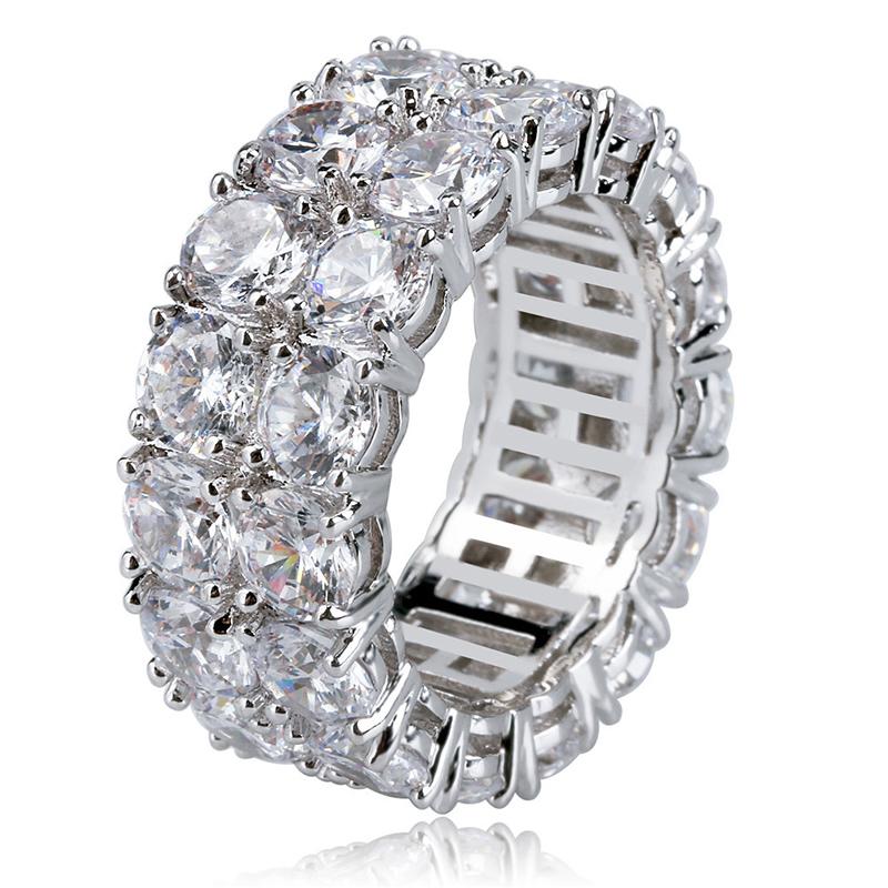 Cluster Rings Sterling Silver 2 Rows CZ Stone Bling Iced Out Round Finger For Men Women Hip Hop Rapper JewelryCluster
Cluster Rings Sterling Silver 2 Rows CZ Stone Bling Iced Out Round Finger For Men Women Hip Hop Rapper JewelryCluster