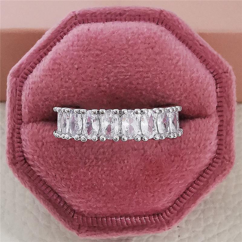 Sparkling Wedding Rings Luxury Jewelry 925 Sterling Silver Cushion Shape 5A Cubic Zircon CZ Diamond Gemstones Party Eternity Women Couple Ring Set Gif