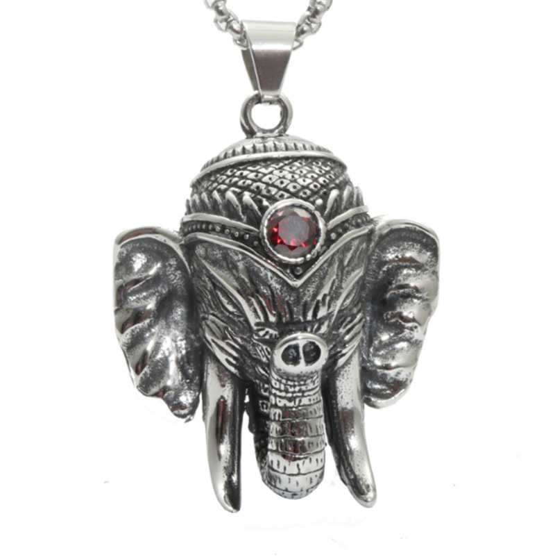 Pendant Necklaces 100% Stainless Steel Vintage Distressed Red Zircon Mascot Elephant God Buddha Titanium NecklacePendant
Pendant Necklaces 100% Stainless Steel Vintage Distressed Red Zircon Mascot Elephant God Buddha Titanium NecklacePendant