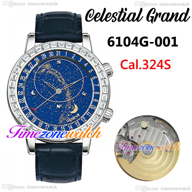 BWF V5 Date 6104G-001 Celestial Grand Complication Mens Watch A324S Automatic 6104 Steel Case Diamond Bezel Blue Starry Sky Dial Leather Strap TWPP Timezonewatch, E223c (1)
BWF V5 Date 6104G-001 Celestial Grand Complication Mens Watch A324S Automatic 6104 Steel Case Diamond Bezel Blue Starry Sky Dial Leather Strap TWPP Timezonewatch, E223c (1)