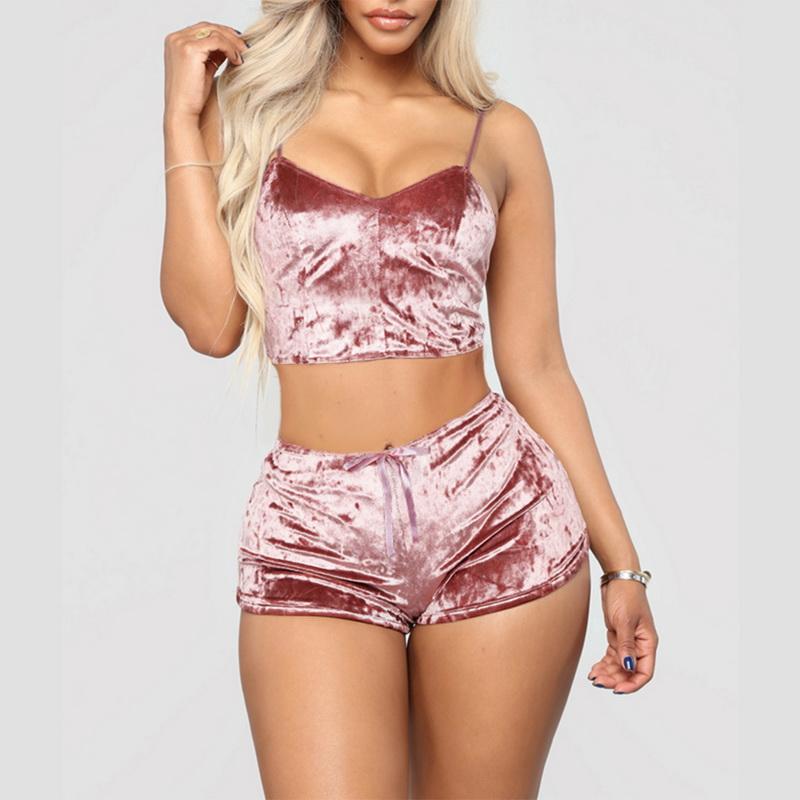 Women's Sleepwear 2022 Fashion Women 2pcs Velvet Sexy Camisole Silky Smooth Shorts Sleeveless Pajama Set Ladies Female, Color 5
Women's Sleepwear 2022 Fashion Women 2pcs Velvet Sexy Camisole Silky Smooth Shorts Sleeveless Pajama Set Ladies Female, Color 5