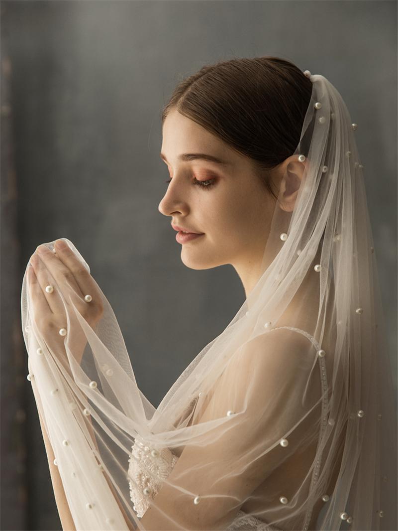 Bridal Veils Long White/Ivory Veil With Comb One Layer Cathedral Length Pearls Velos De Noiva Wedding Luxurious 75-500cmBridal
Bridal Veils Long White/Ivory Veil With Comb One Layer Cathedral Length Pearls Velos De Noiva Wedding Luxurious 75-500cmBridal