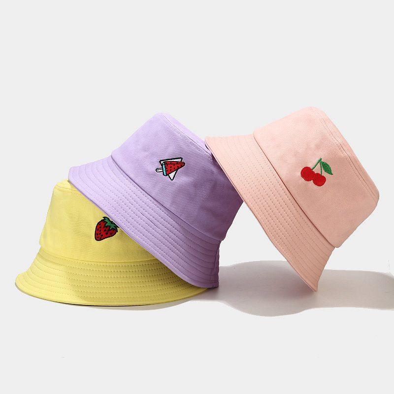 Berets Cute Bucket Hat Colorful Girl Fruit Embroidery Ourdoor Foldable Travel Caps For Women Men, Cherry-pink
Berets Cute Bucket Hat Colorful Girl Fruit Embroidery Ourdoor Foldable Travel Caps For Women Men, Cherry-pink