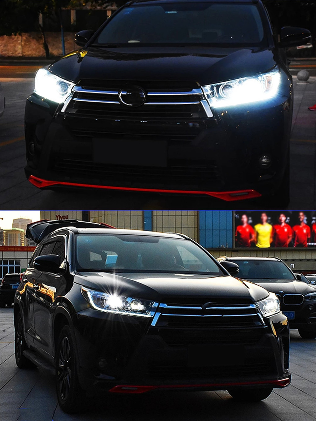 Car Lighting Accessories For Toyota Highlander LED Headlight 20 18-20 LED Turn Signal Angel High Beam Front Lamp