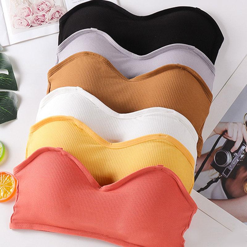 

Bustiers & Corsets Fashion Women Seamless Tube Top Invisible Bra Sexy Lingerie Brassiere Padded Bandeau Strapless Push Up Crop TopsBustiers, 013-crop top