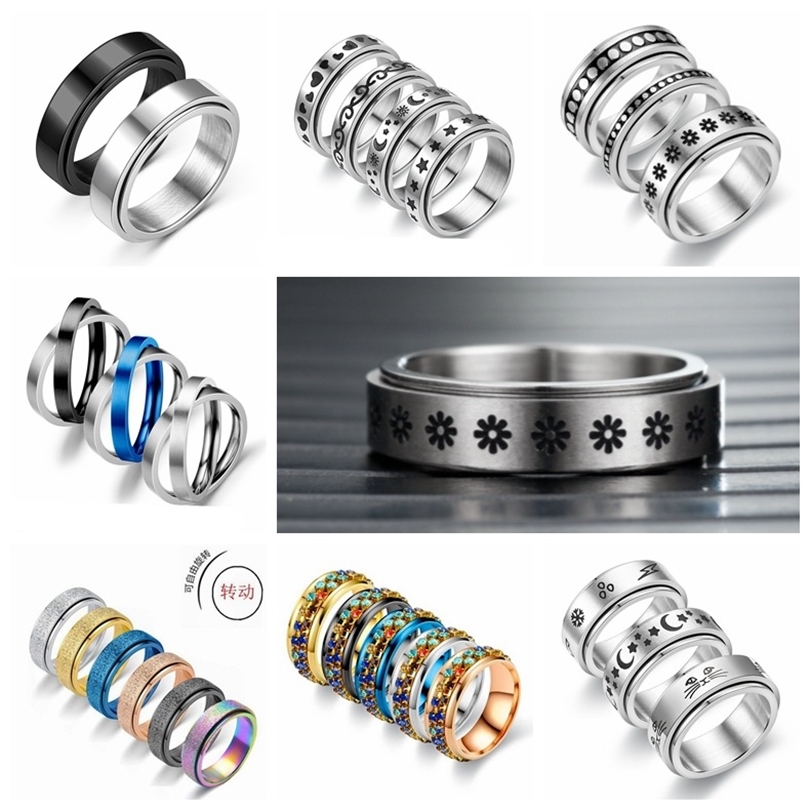 Anxiety Ring Figet Spinner Rings For Women Men Stainless Steel Rotate Freely Spinning Anti Stress Accessories Jewelry Gifts 220728
Anxiety Ring Figet Spinner Rings For Women Men Stainless Steel Rotate Freely Spinning Anti Stress Accessories Jewelry Gifts 220728