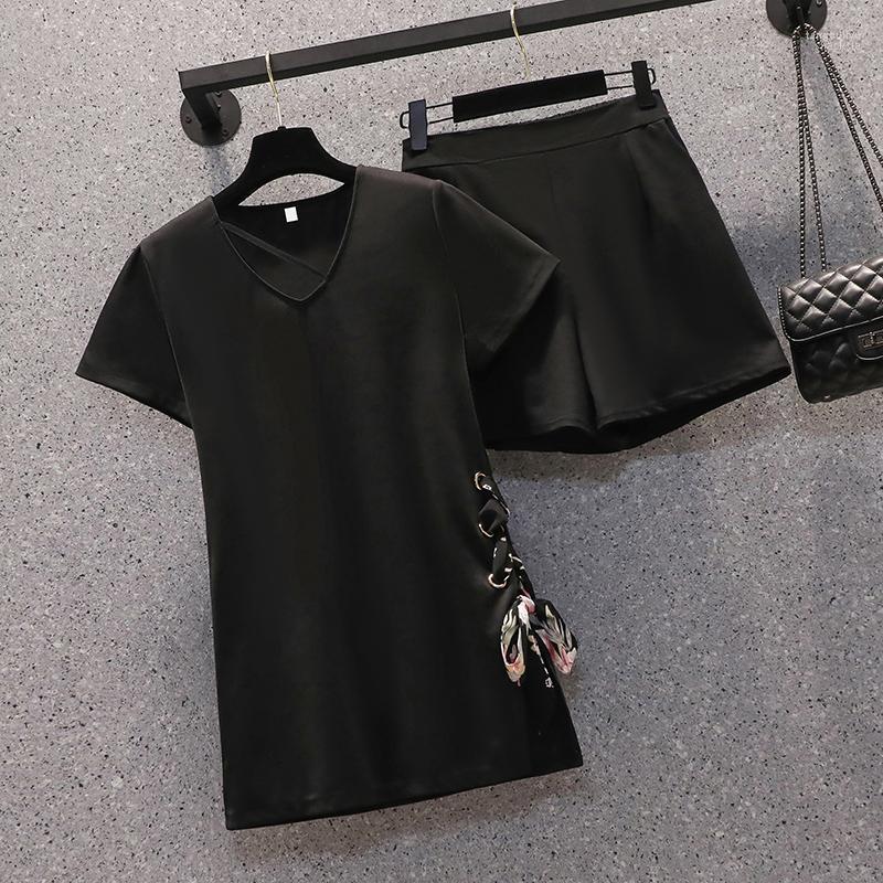 Women's Tracksuits 2022 Fashion Summer Two-Piece Sets Korean Style O-Neck Lace Up Black Dress Short Pants Suits Female Outfits
Women's Tracksuits 2022 Fashion Summer Two-Piece Sets Korean Style O-Neck Lace Up Black Dress Short Pants Suits Female Outfits