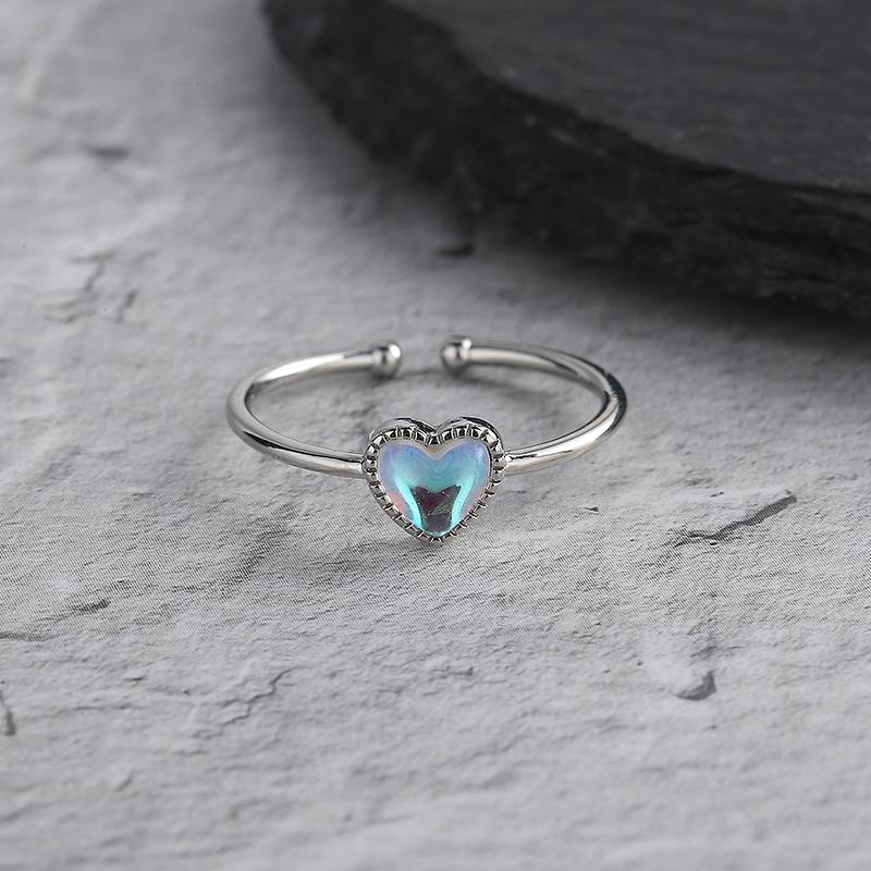 Wedding Rings 1pcs Colorful Aurora Moonstone Love Heart For Women Heart-shaped Opening Finger Ring Fashion JewelryWedding
Wedding Rings 1pcs Colorful Aurora Moonstone Love Heart For Women Heart-shaped Opening Finger Ring Fashion JewelryWedding