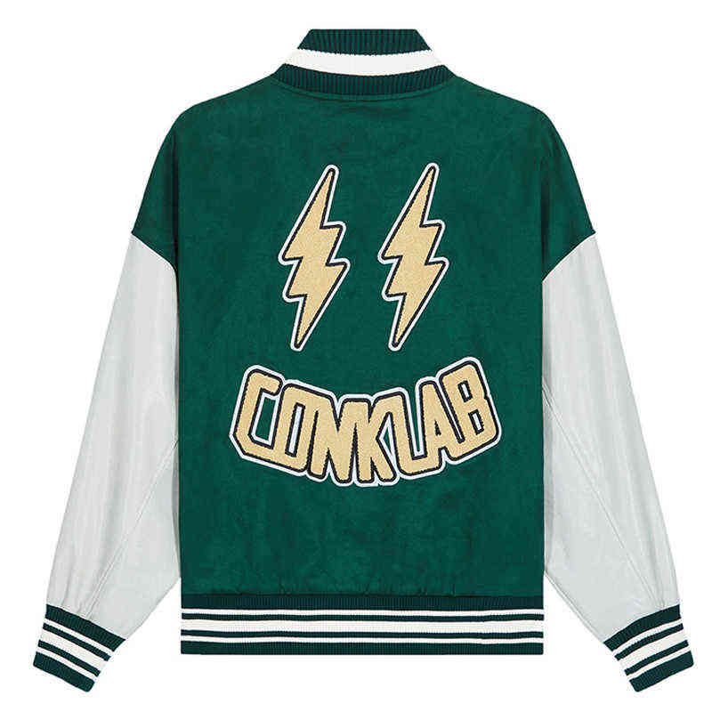 Hip Hop Men' Bomber Jacket Letter Lightning Embroidery Patch College Style Casual Patchwork Baseball Jacket Coat Mens Clothes T220728, Black
Hip Hop Men' Bomber Jacket Letter Lightning Embroidery Patch College Style Casual Patchwork Baseball Jacket Coat Mens Clothes T220728, Black