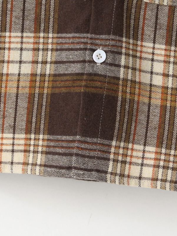 Toddler Boys Contrast Plaid Print Coat SHE
