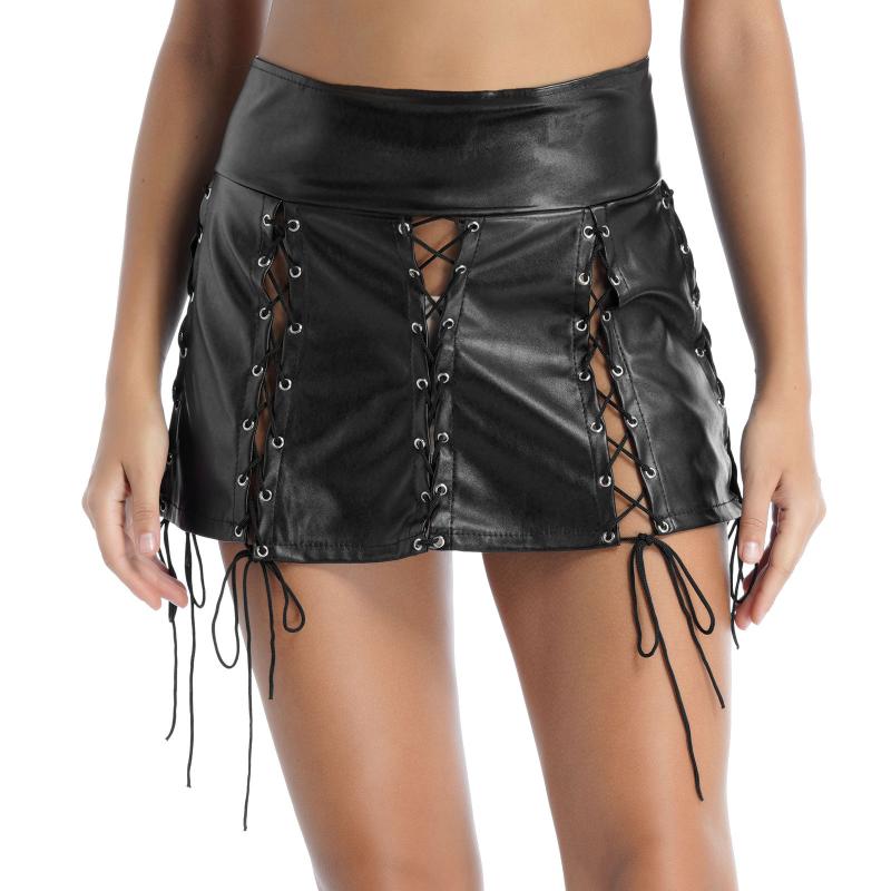 Skirts Womens Sexy Faux Leather Skirt Punk Hollow Out Lace-up Clubwear Gothic Stylish Rock Concert Miniskirt Festival Party ClubwearSkirts, Black
Skirts Womens Sexy Faux Leather Skirt Punk Hollow Out Lace-up Clubwear Gothic Stylish Rock Concert Miniskirt Festival Party ClubwearSkirts, Black