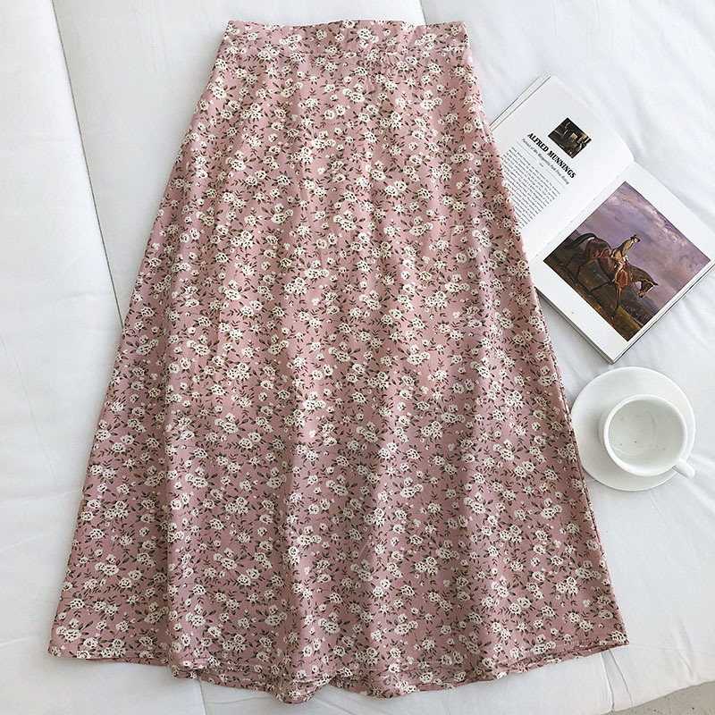 Gagarich Woman Skirt Summer Korean Ins Fashion Temperament Gentle Vintage Floral Slim Versatile High Waist Female Skirt 220701