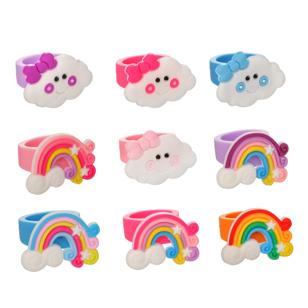Cute Cartoon Rainbow Ring Kids PVC Soft Rubber Toys Clouds Children's Rings Holiday Promotion Gifts
Cute Cartoon Rainbow Ring Kids PVC Soft Rubber Toys Clouds Children's Rings Holiday Promotion Gifts