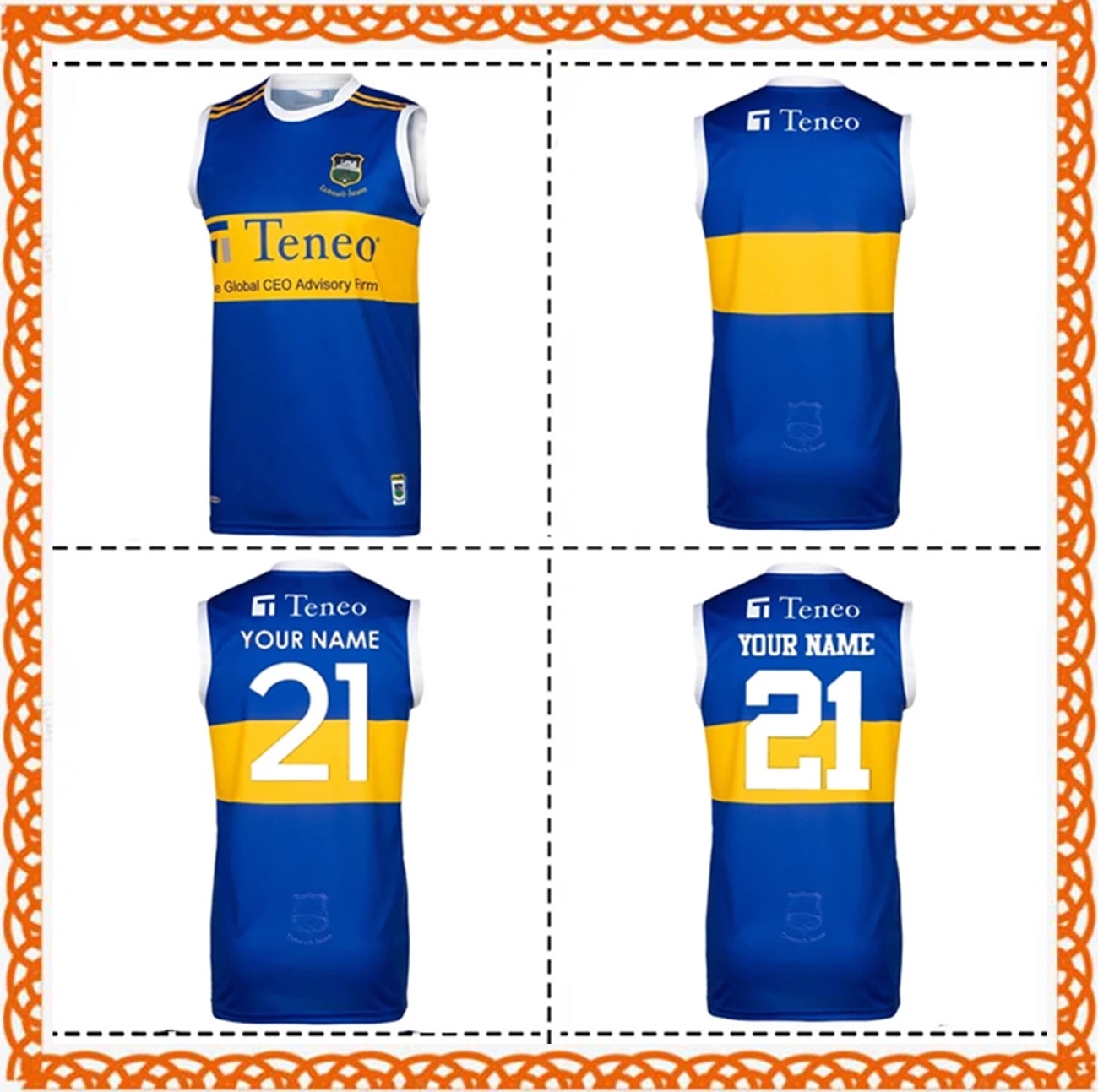 2021 Tipperary GAA Vest Home Jersey 2021/22 IRELAND TIPPERARY SINGLET TRAINING RUGBY JERSEY size S--3XL
2021 Tipperary GAA Vest Home Jersey 2021/22 IRELAND TIPPERARY SINGLET TRAINING RUGBY JERSEY size S--3XL
